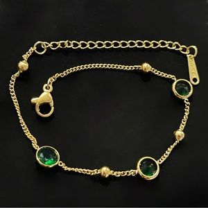 ✨Beautiful 18K Gold Plated Bracelet with Green Zircons